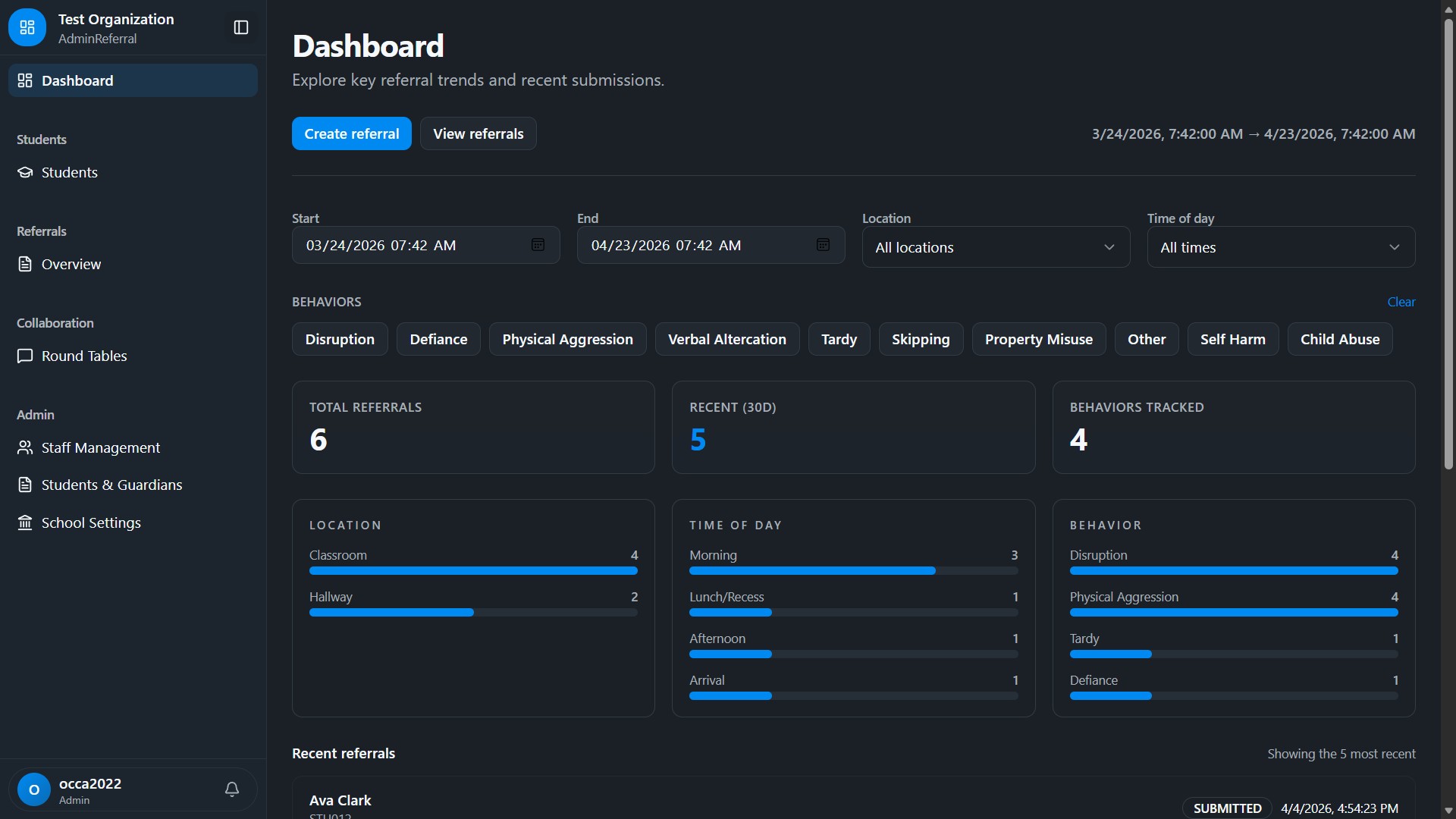 AdminReferral Dashboard
